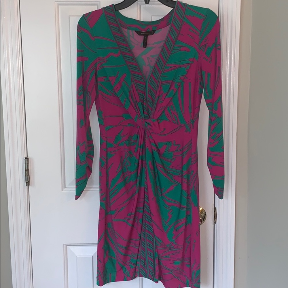 Pink and green dress with front knot
